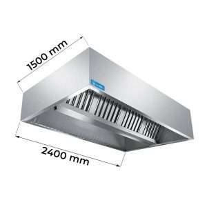 Campana serie cúbica instalación en el centro habitación sin motor y regulador de velocidad - dim. L2400xP1500xH450 mm
