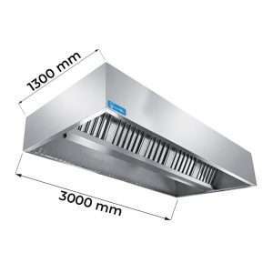 Campana serie cúbica instalación en el centro habitación sin motor y regulador de velocidad - dim. L3000xP1300xH450 mm
