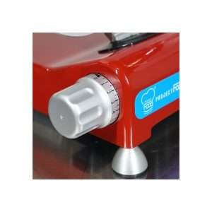 Cortadora de fiambre de gravedad retro monofásica con cuchilla Ø 250 mm - corte útil 220x160h mm - Imagen 3