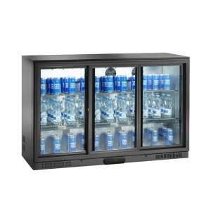 Frigorífico de sobremesa/de barra para bebidas negro con 3 puertas correderas, altura 84 cm - temp. de +2°C a +8°C - Imagen 2