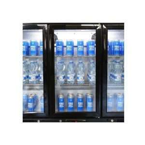 Frigorífico de sobremesa/de barra para bebidas negro con 3 puertas batientes, altura 84 cm - temp. de +2°C a +8°C - Imagen 3