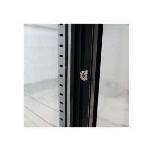 Frigorífico de sobremesa/de barra para bebidas negro con 2 puertas correderas, altura 90 cm - temp. de +2°C a +8°C - Imagen 11