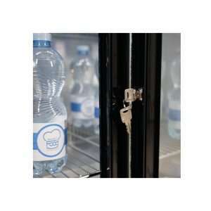 Frigorífico de sobremesa/de barra para bebidas negro con 2 puertas correderas, altura 90 cm - temp. de +2°C a +8°C - Imagen 9