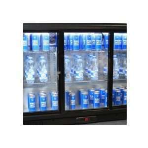 Frigorífico de sobremesa/de barra para bebidas negro con 3 puertas correderas, altura 84 cm - temp. de +2°C a +8°C - Imagen 4