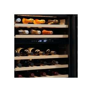 Vinoteca premium doble temperatura de refrigeración ventilada para 46 botellas - estantes de madera - Imagen 2