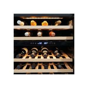 Vinoteca premium doble temperatura de refrigeración ventilada para 46 botellas - estantes de madera - Imagen 5