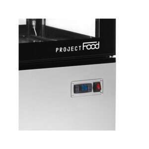 Vitrina expositiva ventilada con 4 lados de vidrio y 4 estantes temp. de 0°C a +12°C - capacidad 400 lt - Imagen 3