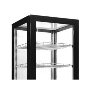 Vitrina expositiva ventilada con 4 lados de vidrio y 4 estantes temp. de 0°C a +12°C - capacidad 400 lt - Imagen 5