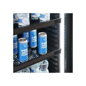 Vitrina refrigerada para bebidas de 380 lt premium negra con temperatura de 0°C a +10°C - Imagen 9