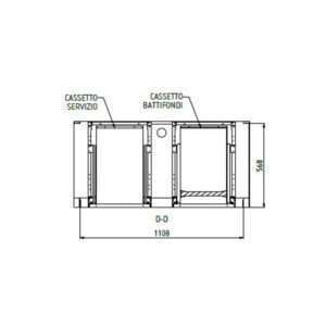 Mueble para máquina café de acero inoxidable con top sin peto trasero con cajón batiente de filtro y cajón de servicio L1200xP600xH1100 mm - Imagen 3