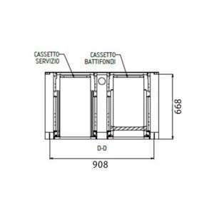 Mueble para máquina café de acero inoxidable con top sin peto trasero con cajón batiente de filtro y cajón de servicio L1000xP700xH1100 mm - Imagen 5