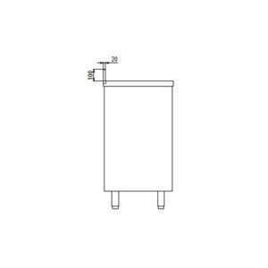 Mueble para máquina café de acero inoxidable con top con peto trasero con cajón batiente de filtro y cajón de servicio L1500xP700xH1100 mm - Imagen 5