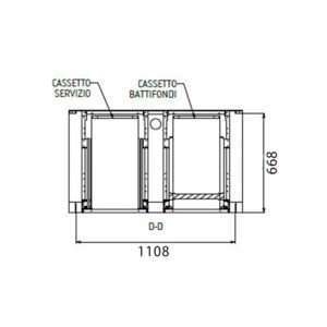 Mueble para máquina café de acero inoxidable con top sin peto trasero con cajón batiente de filtro y cajón de servicio L1200xP700xH1100 mm - Imagen 4