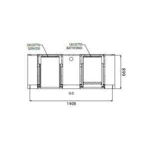 Mueble para máquina café de acero inoxidable con top sin peto trasero con cajón batiente de filtro y cajón de servicio L1500xP700xH1100 mm - Imagen 3