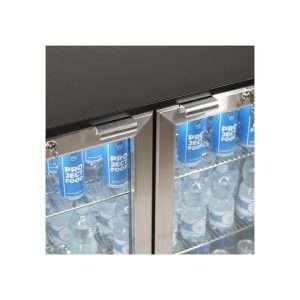 Frigorífico de sobremesa/de barra para bebidas inox con 2 puertas batientes, altura 90 cm - temp. de 0°C a +10°C - Imagen 5