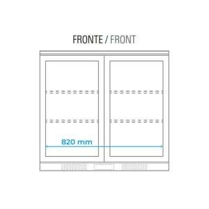 Frigorífico de sobremesa/de barra para bebidas inox con 2 puertas batientes, altura 90 cm - temp. de 0°C a +10°C - Imagen 16
