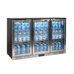 Frigorífico de sobremesa/de barra para bebidas inox con 3 puertas batientes, altura 90 cm - temp. de 0°C a +10°C - Imagen 2