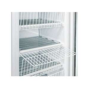 Vitrina expositiva estática blanca con agitador con puerta de vidrio y 7 estantes temp. de -15°C a -20°C - capacidad 300 lt - Imagen 2