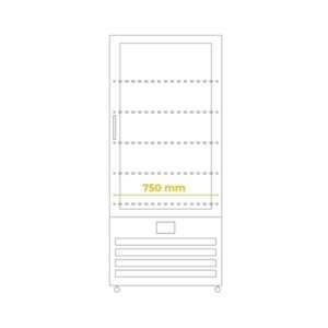 Vitrina expositiva silver no frost con 4 lados de vidrio y 5 estantes temp. de -18°C a -21°C - capacidad 624 lt - Imagen 2