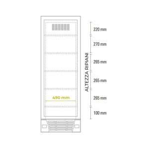 Vitrina expositiva estática blanca con agitador con puerta de vidrio y 5 estantes temp. de -18°C a -24°C - capacidad 360 lt - Imagen 2