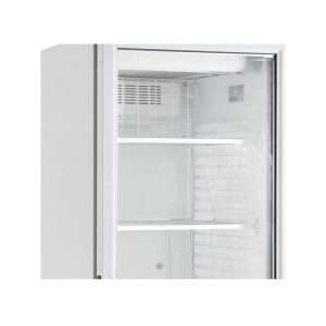 Vitrina expositiva estática blanca con agitador con puerta de vidrio y 5 estantes temp. de -18°C a -24°C - capacidad 360 lt - Imagen 4