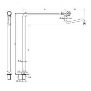 Grifo monomando a bandera H 65 cm con caño a "S" - Imagen 2
