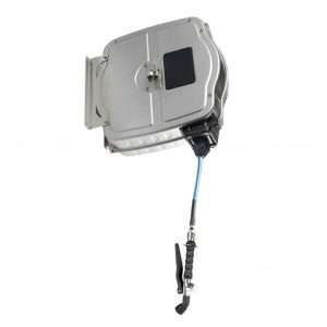 Grupo ducha enrollable longitud 20 metros completo de ducha y carenado de acero inoxidable AISI 304