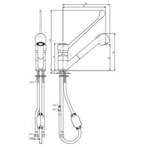 Grifo monomando con palanca de plástico y caño extraíble - Imagen 2