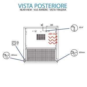 Máquina de hielo cubitos llenos con producción de 150 kg/24h - refrigeración por agua - Imagen 4