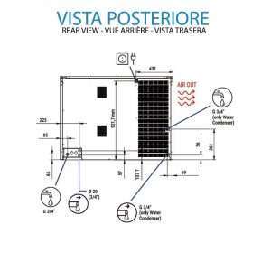Máquina de hielo cubitos llenos con producción de 376 kg/24h - refrigeración por agua - Imagen 4