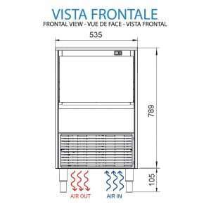 Máquina de hielo cubitos medio dado con producción de 45 kg/24h - refrigeración por aire - Imagen 4