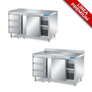 ARMARIOS DE TRABAJO CON PUERTAS Y CAJONES VERTICALES