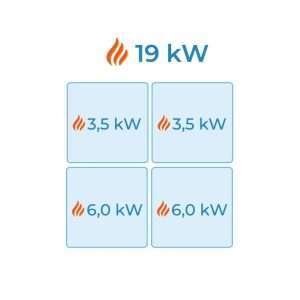 Cocina de gas BASIC 4 fuegos con 2 quemadores de 3,5 kw + 2 quemadores de 6,0 kw sobre vano abierto - Imagen 8