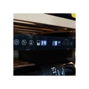 Vinoteca premium doble temperatura de refrigeración ventilada para 110 botellas - estantes de madera - Imagen 3