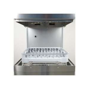 Lavavajillas electrónico con capota con cesta 50x50 cm y brazos inox completo de dosificadores + bomba de desagüe - Imagen 2