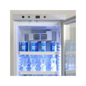 Vitrina refrigerada para bebidas de 390 lt plateada temperatura de 0°C a +10°C - Imagen 3