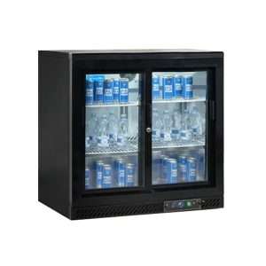 Frigorífico de sobremesa/de barra para bebidas negro con 2 puertas correderas, altura 92 cm - temp. de +2°C a +8°C - Imagen 2