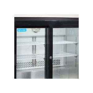 Frigorífico de sobremesa/de barra para bebidas negro con 2 puertas correderas, altura 92 cm - temp. de +2°C a +8°C - Imagen 5