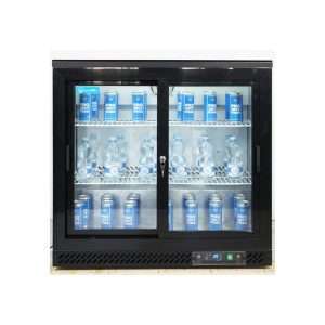 Frigorífico de sobremesa/de barra para bebidas negro con 2 puertas correderas, altura 92 cm - temp. de +2°C a +8°C - Imagen 7