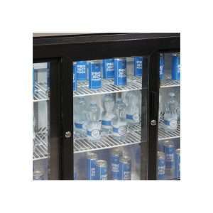 Frigorífico de sobremesa/de barra para bebidas negro con 3 puertas correderas, altura 92 cm - temp. de +2°C a +8°C - Imagen 5