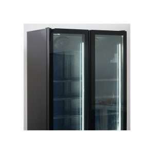 Vitrina refrigerada para bebidas de 1000 lt premium negra con puertas batientes temperatura de 0°C a +10°C - Imagen 13