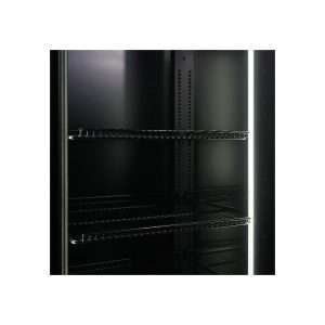 Vitrina refrigerada para bebidas de 1000 lt premium negra con puertas batientes temperatura de 0°C a +10°C - Imagen 8