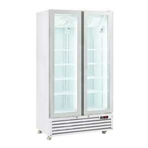 Vitrina refrigerada para bebidas de 614 lt premium blanca con puertas batientes temperatura de 0°C a +10°C - Imagen 2
