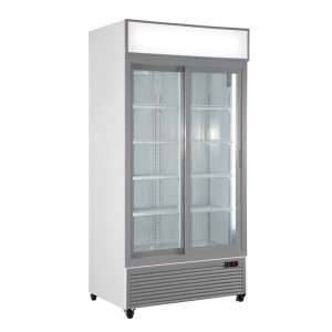 Vitrina refrigerada para bebidas de 1057 lt premium blanca con puertas correderas temperatura de 0°C a +10°C - Imagen 2