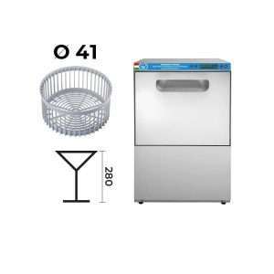 Lavavasos electrónico monofásico con cesta Ø 41 cm completo con dosificador limpiador y abrillantador - Imagen 2