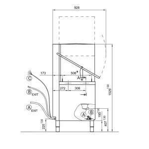 Lavavajillas electrónico con capota con recuperador de calor con cesta 50x50 cm y brazos inox completo de dosificadores + bomba de desagüe - Imagen 20