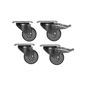 Kit compuesto por 4 ruedas con freno ø 50 mm a montar