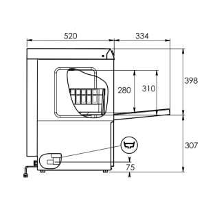 Lavavasos electrónico monofásico con cesta 40x40 cm completo con dosificador limpiador y abrillantador - Imagen 16