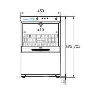 Lavavasos electrónico monofásico con cesta 40x40 cm completo con dosificador limpiador y abrillantador - Imagen 15