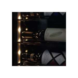 Vinoteca premium cuádruple temperatura de refrigeración ventilada para 210 botellas - rejillas de acero negras - Imagen 11